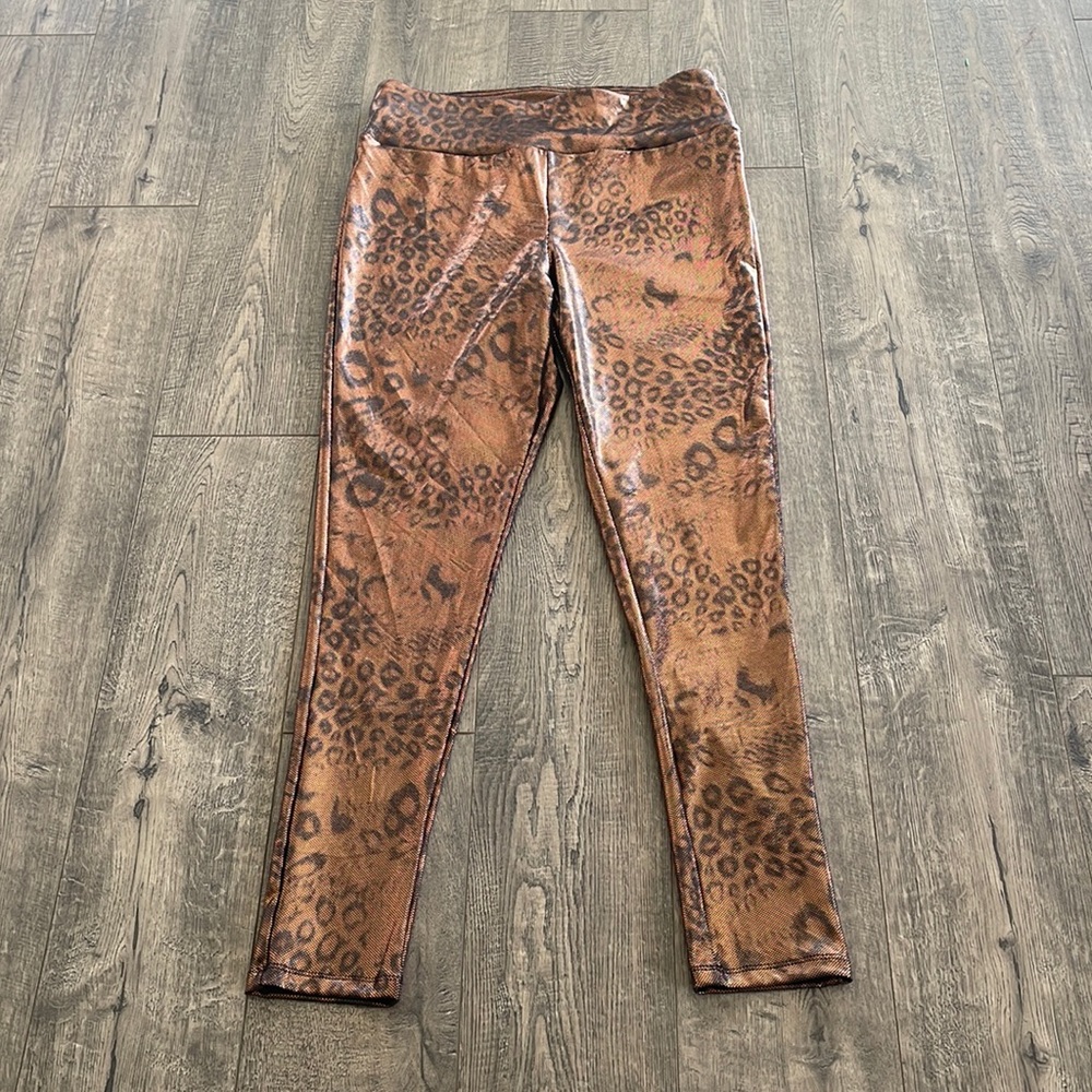 High- Rise Metallic Cheetah Print Leggings
